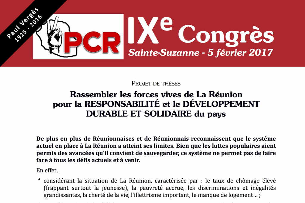 Rassembler les forces vives de La Réunion pour la RESPONSABILITÉ et le